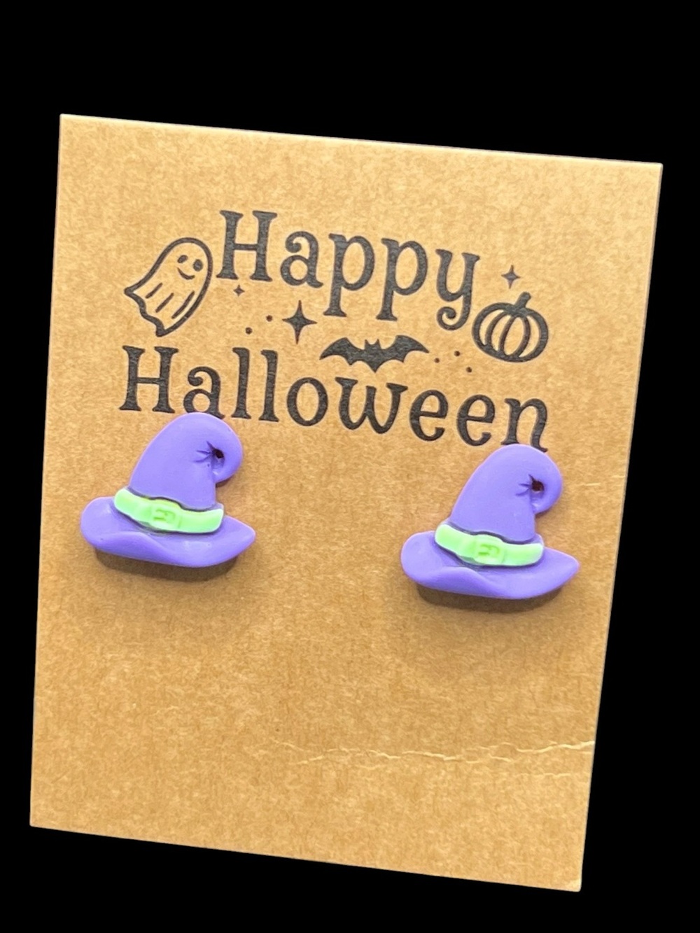 NWT Festive Purple Witch Hat Resin Stud Earrings - Women & Kids 💜🧙‍♀️
